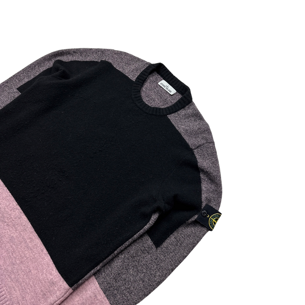 Stone Island 2016 Pink Multi Colour Block Soft Knit - XXL