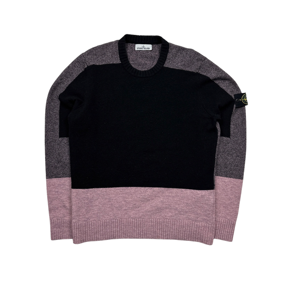 Stone Island 2016 Pink Multi Colour Block Soft Knit - XXL