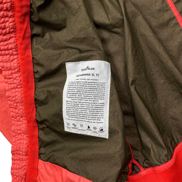 Stone Island 2017 Coral Red Membrana 3L TC Summer Jacket - Large