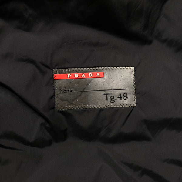 Prada Black Nylon Padded Bomber Jacket - Medium