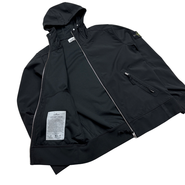 Stone Island 2018 Black Light Soft Shell Jacket - Large