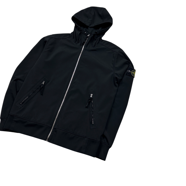 Stone Island 2018 Black Light Soft Shell Jacket - Large