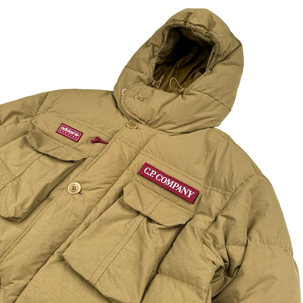 Adidas Spezial X CP Company Camel Down Puffer Spellout Jacket - Medium