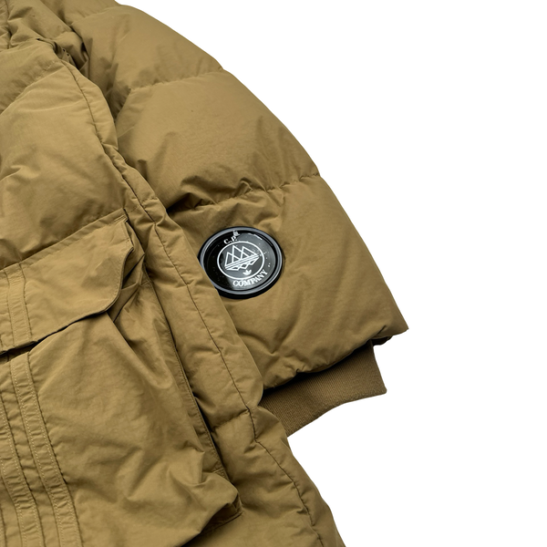 Adidas Spezial X CP Company Camel Down Puffer Spellout Jacket - Medium