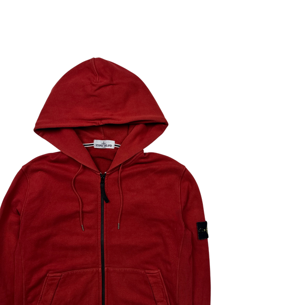 Stone Island 2013 Red Zip Up Hoodie - Large