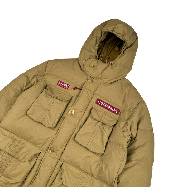 Adidas Spezial X CP Company Camel Down Puffer Spellout Jacket - Medium