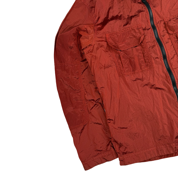 Stone Island 2019 Red Nylon Metal Rip Stop Overshirt - Medium