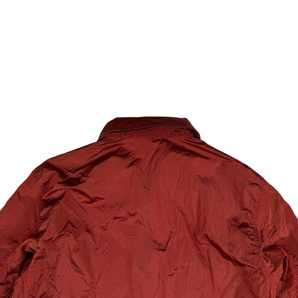 Stone Island 2019 Red Nylon Metal Rip Stop Overshirt - Medium