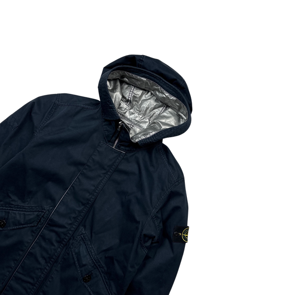 Stone Island Reversible Silver Spaceman Raso Gommato Jacket - Medium