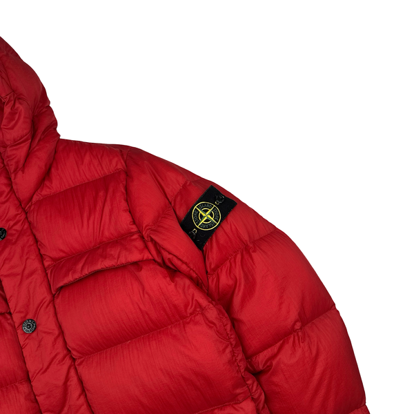 Stone Island 2012 Red Micro Rip Stop Opaque Nylon Tela Jacket - Small