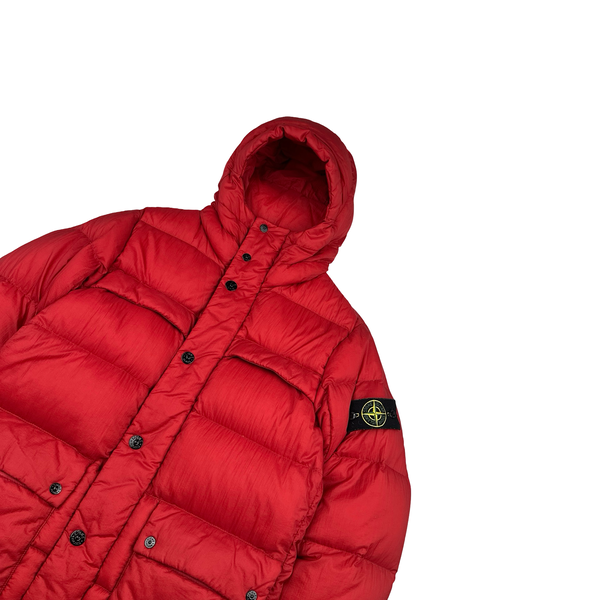 Stone Island 2012 Red Micro Rip Stop Opaque Nylon Tela Jacket - Small