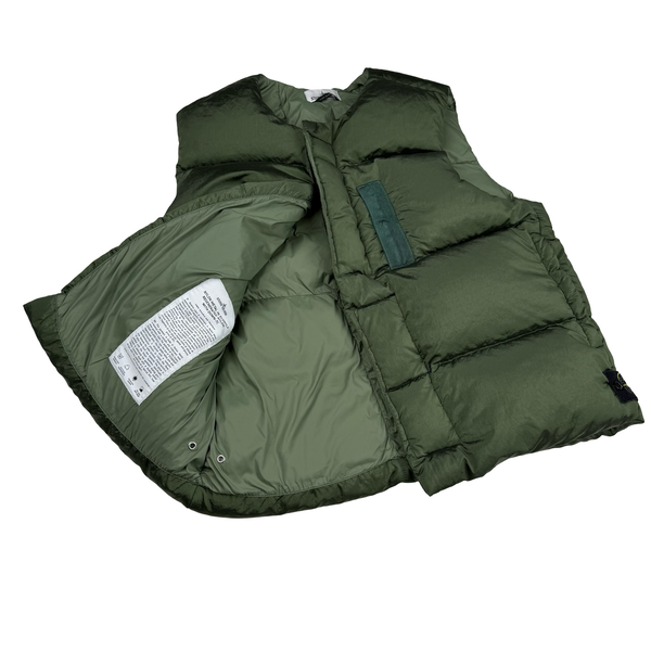 Stone Island 2022 Green Nylon Metal Down TC Gilet - Large