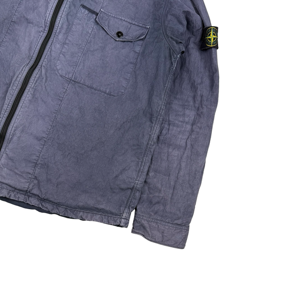 Stone Island Blue Vintage 2005 Cotton Zipped Overshirt - XL