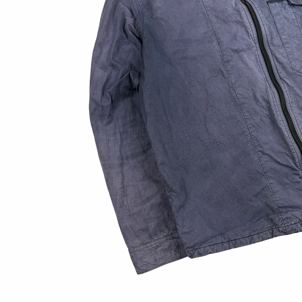 Stone Island Blue Vintage 2005 Cotton Zipped Overshirt - XL