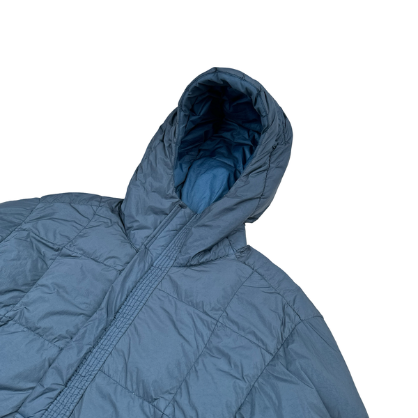 Stone Island 2018 Blue Garment Dyed Crinkle Reps NY Down Puffer Smock Jacket - XL
