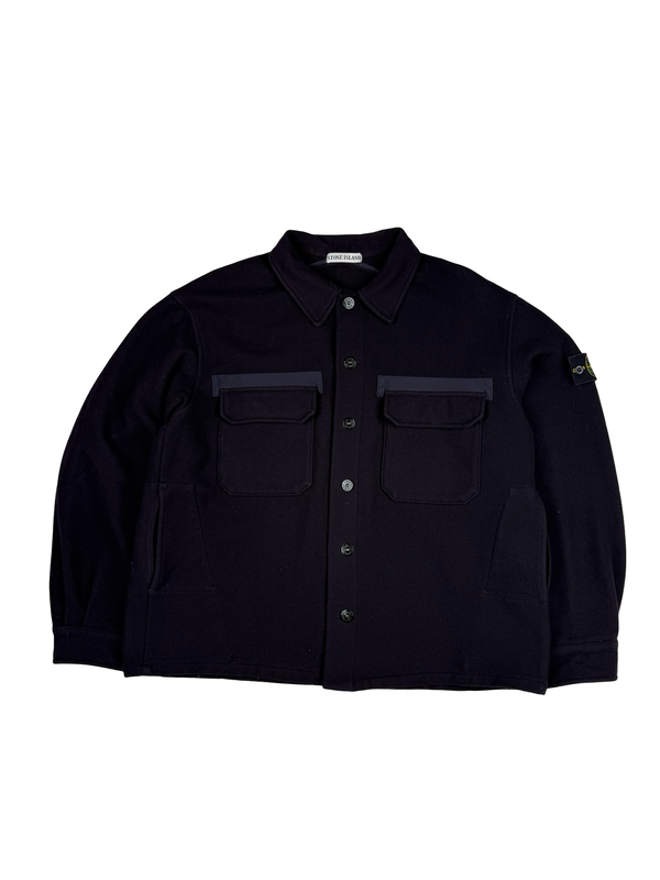 Stone Island 1999 Vintage Black Lana Wool Multi Pocket Jacket - XL