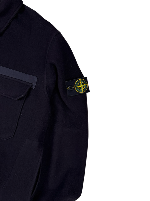 Stone Island 1999 Vintage Black Lana Wool Multi Pocket Jacket - XL