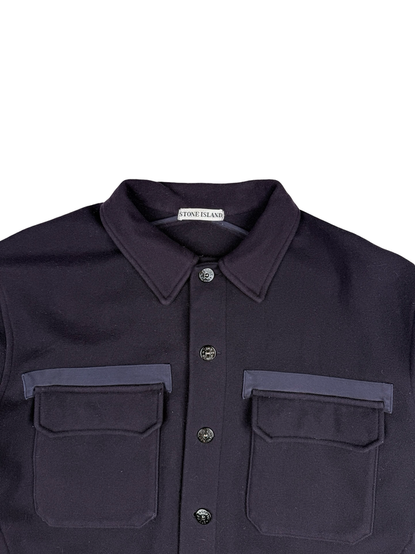 Stone Island 1999 Vintage Black Lana Wool Multi Pocket Jacket - XL