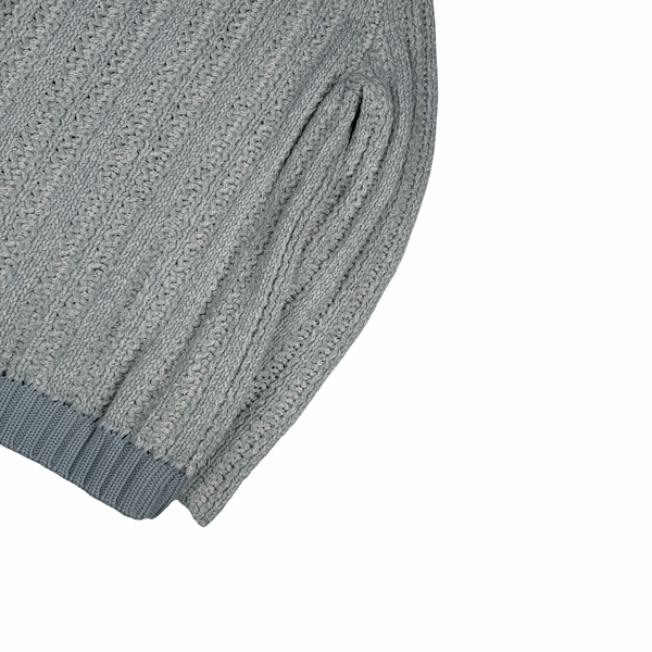 Stone Island 2018 Blue Mottle Wool/Cotton Blend Chunky Knit Jumper -Medium