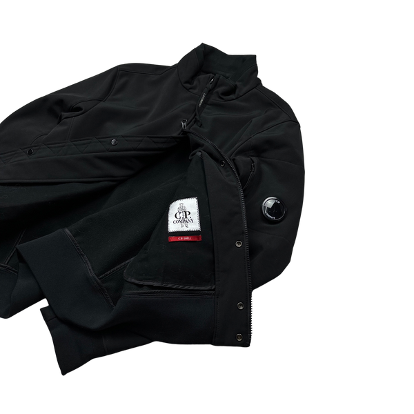 CP Company Fleece Lined Black Soft Shell Jacket - Large