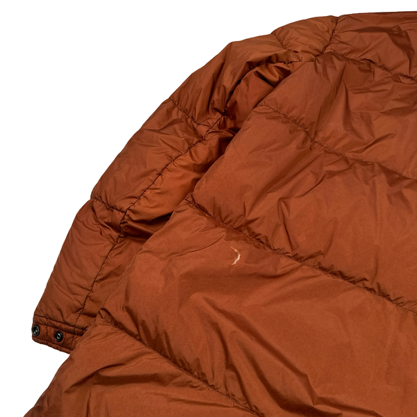 Stone Island 2013 Orange Long Crinkle Down Puffer Jacket - Small