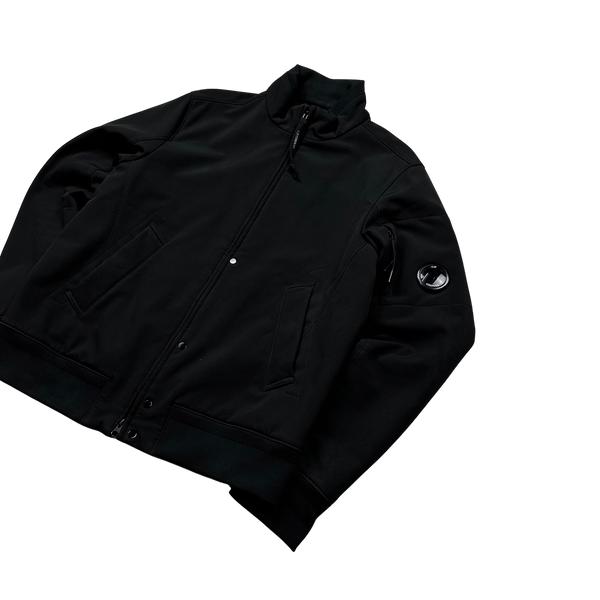 CP Company Fleece Lined Black Soft Shell Jacket - Large