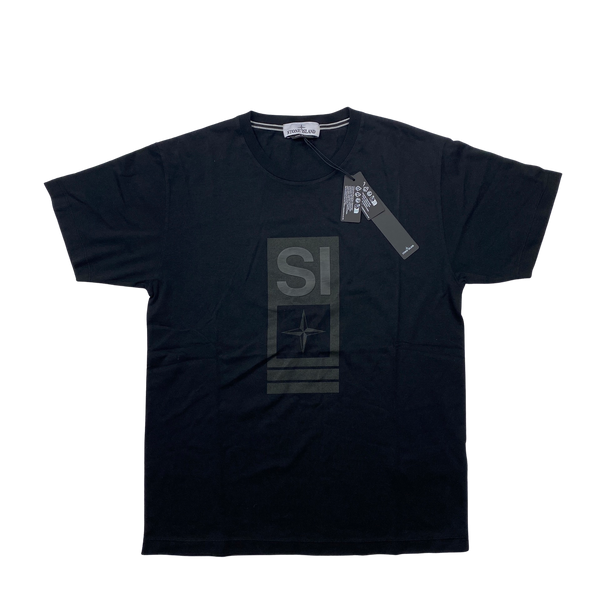 Stone Island Black Graphic T Shirt - Large