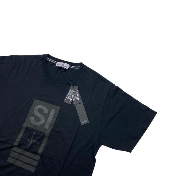 Stone Island Black Graphic T Shirt - Large