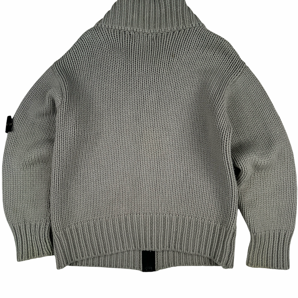 Stone Island AW/2001 Heavyweight Wool Knit Zip Up Jumper - Large