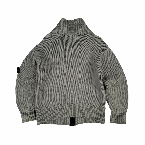 Stone Island AW/2001 Heavyweight Wool Knit Zip Up Jumper - Large