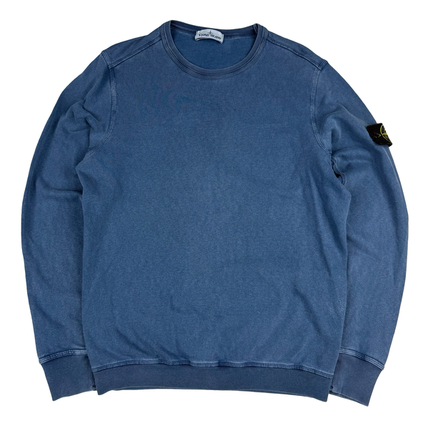Stone Island 2017 Blue Cotton Crewneck Sweatshirt - Large