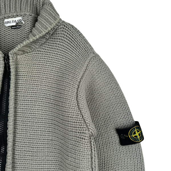 Stone Island AW/2001 Heavyweight Wool Knit Zip Up Jumper - Large