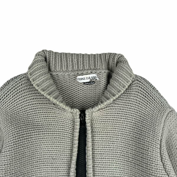 Stone Island AW/2001 Heavyweight Wool Knit Zip Up Jumper - Large