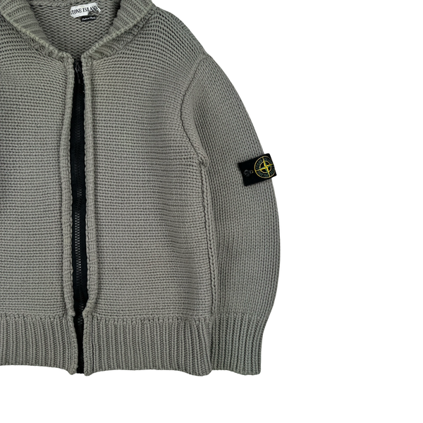 Stone Island AW/2001 Heavyweight Wool Knit Zip Up Jumper - Large