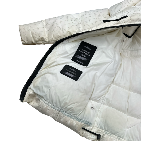 Stone Island 2019 White Lasered Shadow Project Poly-Hide 2L Jacket - Large