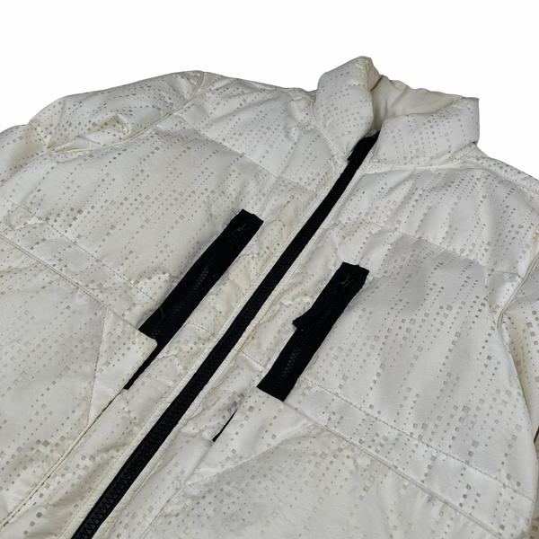 Stone Island 2019 White Lasered Shadow Project Poly-Hide 2L Jacket - Large
