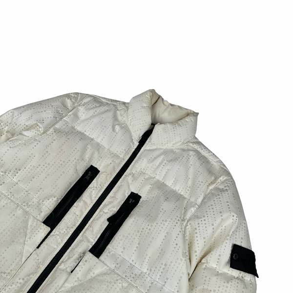 Stone Island 2019 White Lasered Shadow Project Poly-Hide 2L Jacket - Large