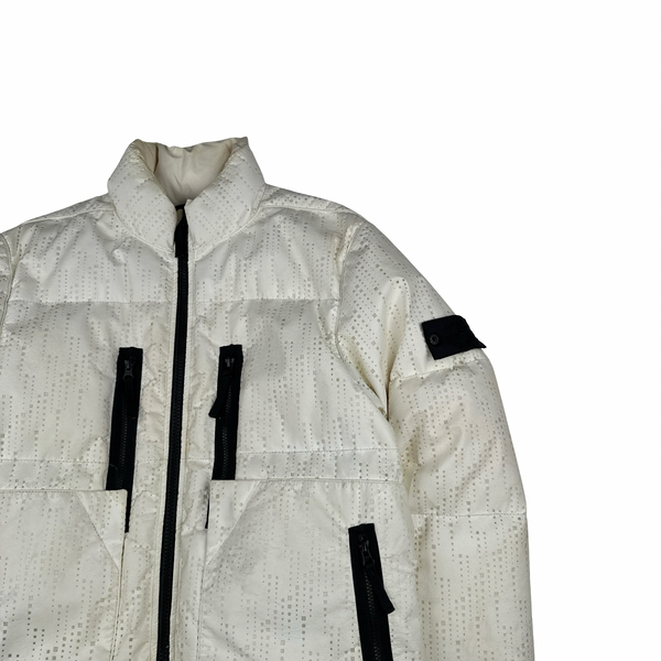 Stone Island 2019 White Lasered Shadow Project Poly-Hide 2L Jacket - Large