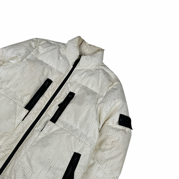 Stone Island 2019 White Lasered Shadow Project Poly-Hide 2L Jacket - Large