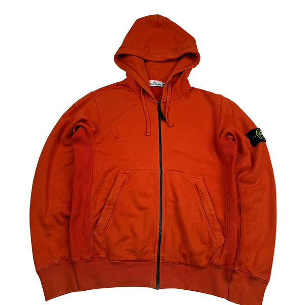 Stone Island 2014 Red Zipped Hoodie - Medium