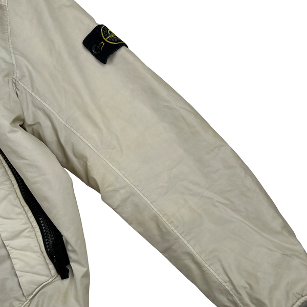 Stone Island Beige 30th Anni Mussola Gommata Padded Jacket - Medium