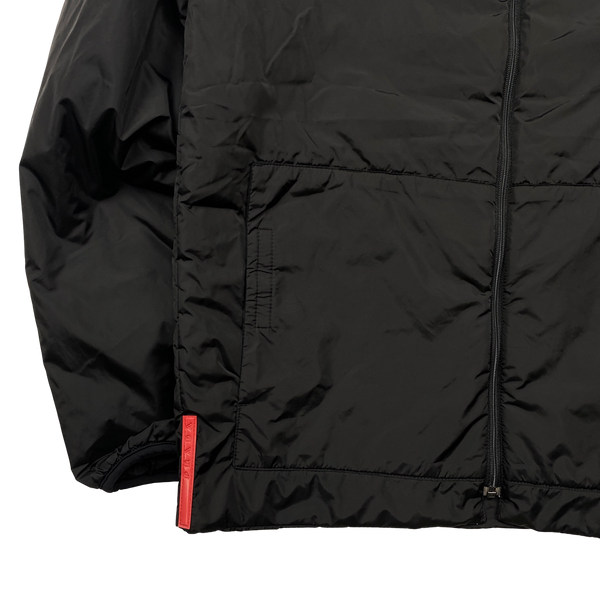 Prada Black Nylon Padded Bomber Jacket - Medium