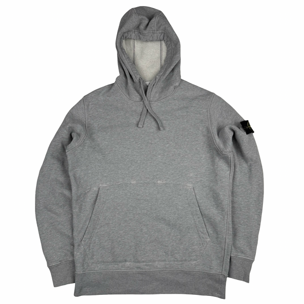 Stone Island 2021 Grey Pullover Cotton Hoodie - Medium