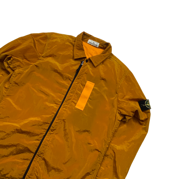 Stone Island Orange Nylon Metal Shimmer Overshirt - Large