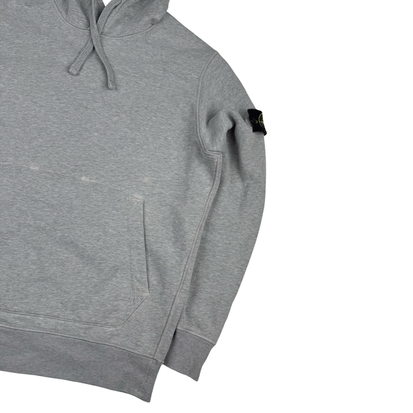 Stone Island 2021 Grey Pullover Cotton Hoodie - Medium