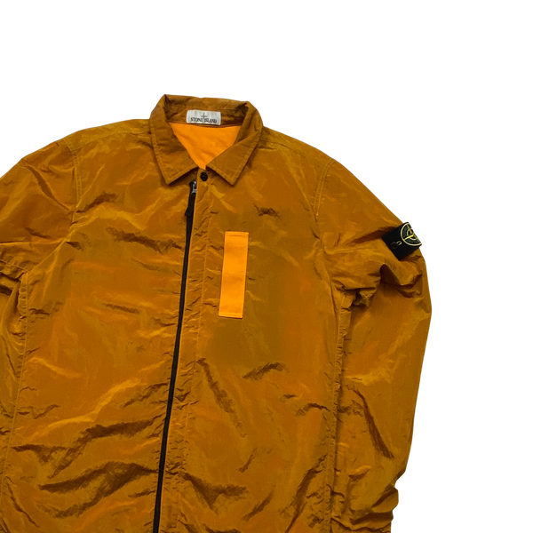 Stone Island Orange Nylon Metal Shimmer Overshirt - Large