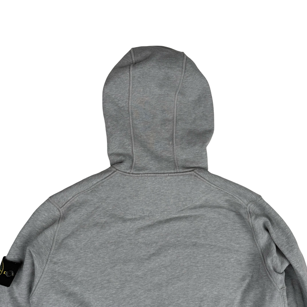 Stone Island 2021 Grey Pullover Cotton Hoodie - Medium