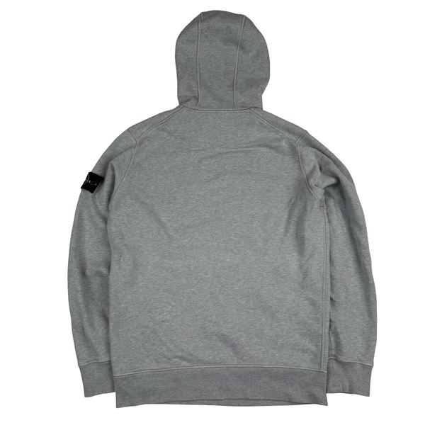 Stone Island 2021 Grey Pullover Cotton Hoodie - Medium