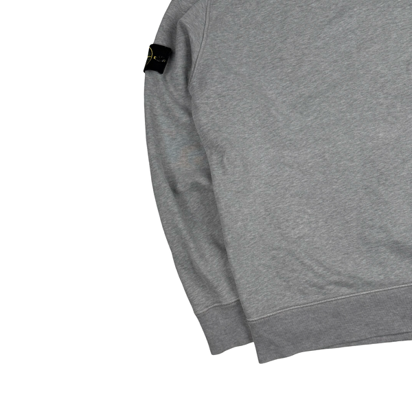 Stone Island 2021 Grey Pullover Cotton Hoodie - Medium