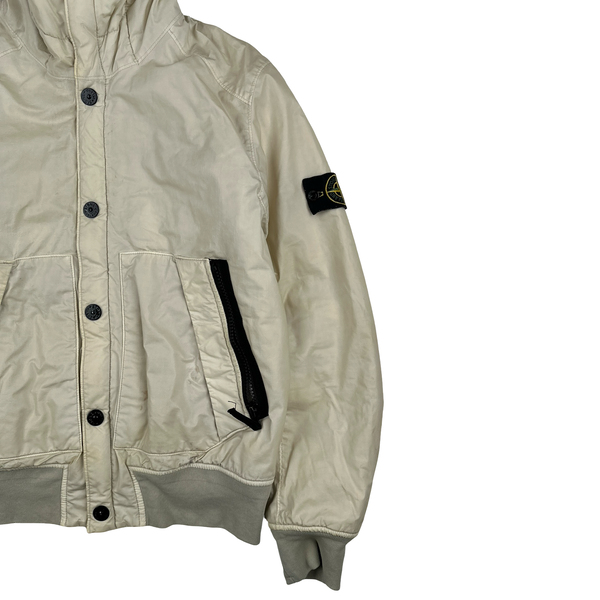 Stone Island Beige 30th Anni Mussola Gommata Padded Jacket - Medium